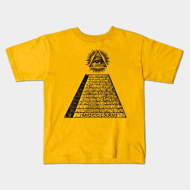 All-Seeing Illuminati Eye Symbol Kids T-Shirt by DankFutura